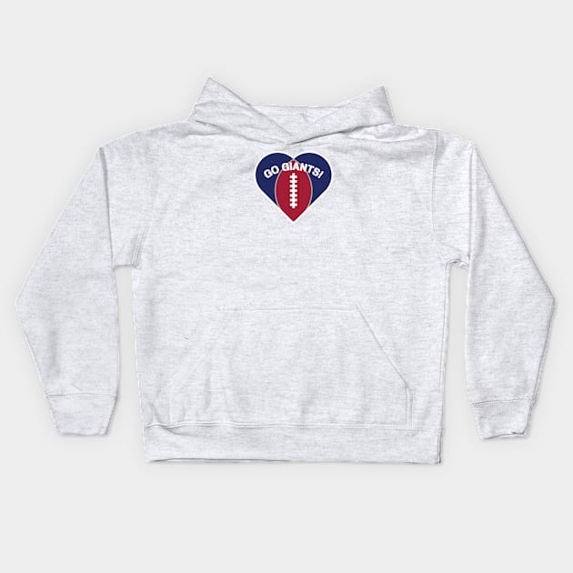 Heart Shaped New York Giants Kids Hoodie by Rad Love